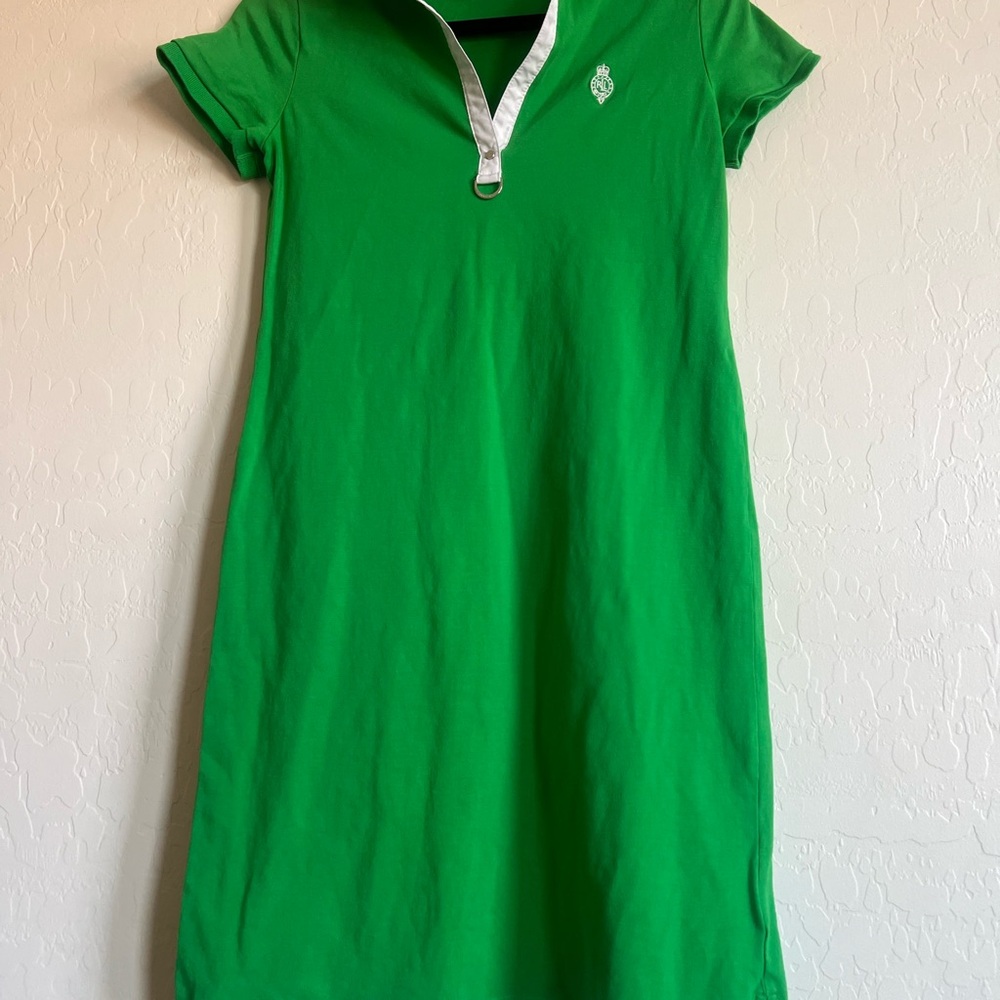 Ralph Lauren Green Polo Mini Dress Casual Resort Wear